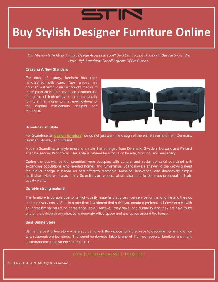 buy stylish designer furniture online