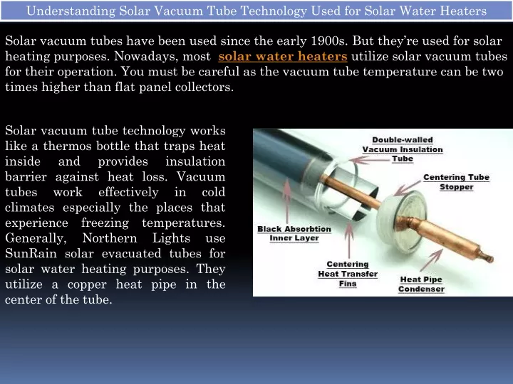 understanding solar vacuum tube technology used