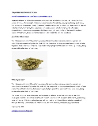 skywalker strain worth to you