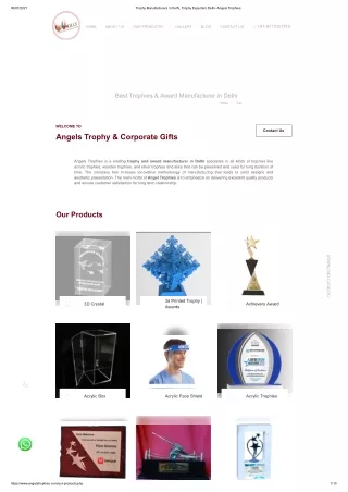 Trophy Manufacturers in Delhi, Trophy Exporters Delhi- Angels Trophies