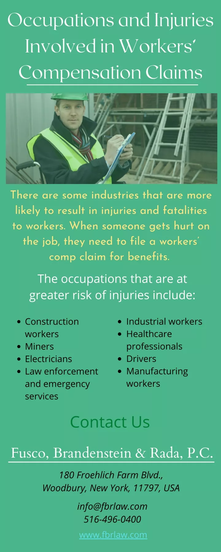 occupations and injuries involved in workers