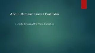 Abdul Rimaaz Travel Portfolio