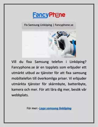 vill du fixa samsung telefon i link ping