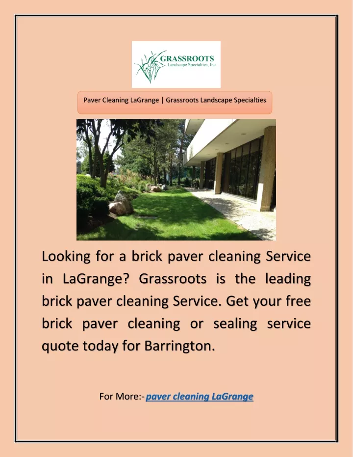 paver cleaning lagrange grassroots landscape