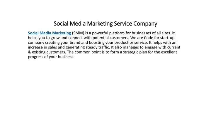 social media marketing service company