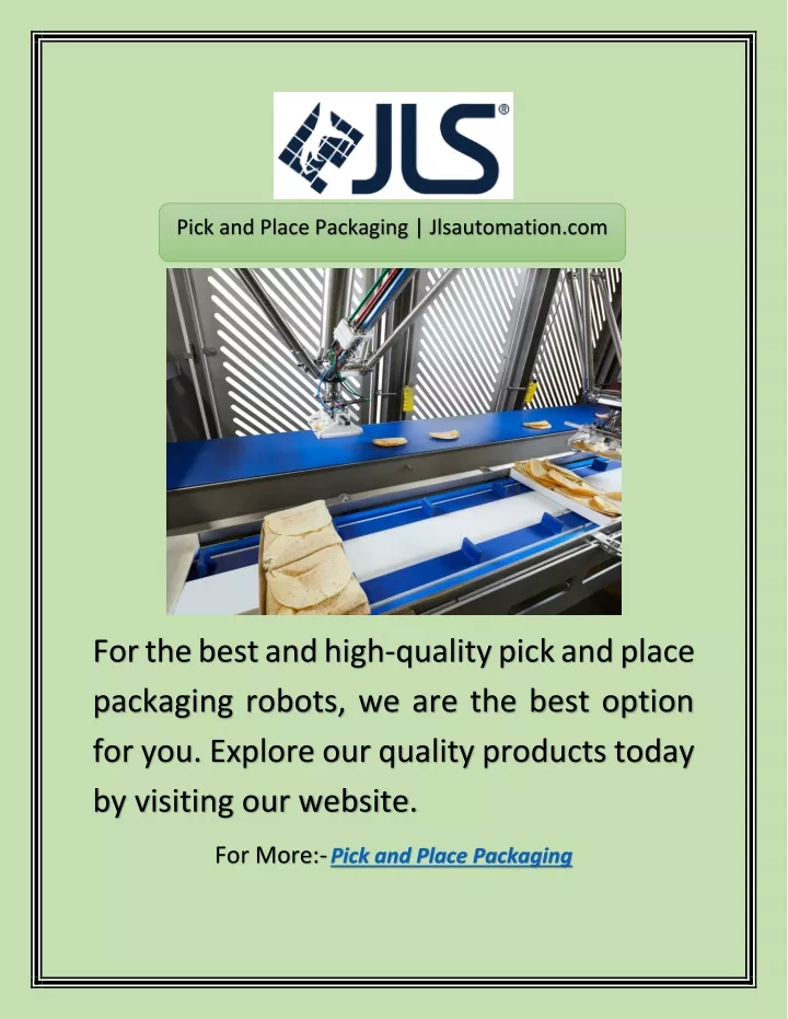 pick and place packaging jlsautomation com