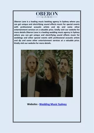 Wedding Music Sydney  Oberonlane.com