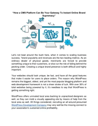 how a cms platform can be your gateway to instant