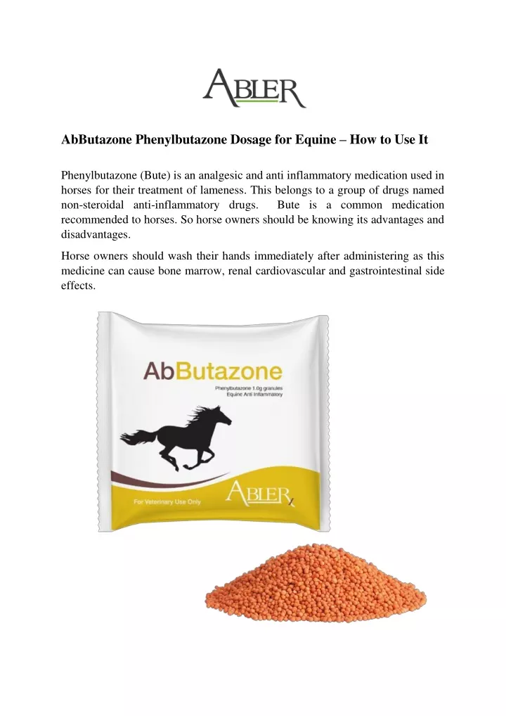 abbutazone phenylbutazone dosage for equine