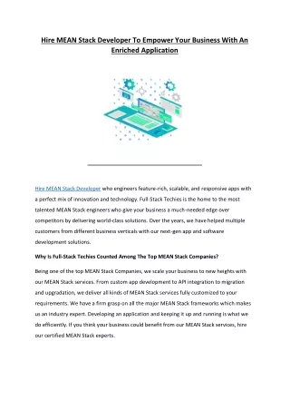 hire mean stack developer to empower your