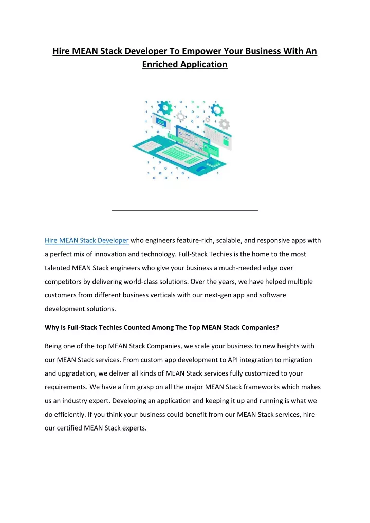 hire mean stack developer to empower your
