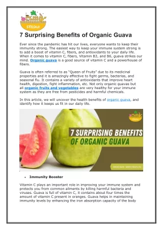 7 surprising benefits of organic guava