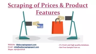 scraping of prices product features