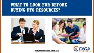 What to look for before buying RTO resources?