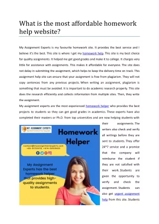 what is the most affordable homework help website