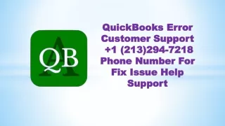 Quickbooks Error Customer Support