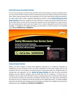 Godrej Microwave Oven Repair Mumbai