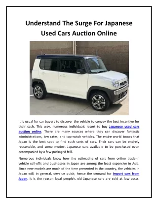 Understand The Surge For Japanese Used Cars Auction Online