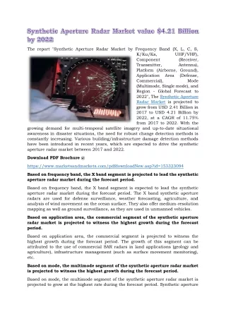 the report synthetic aperture radar market
