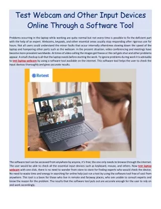 test webcam and other input devices online
