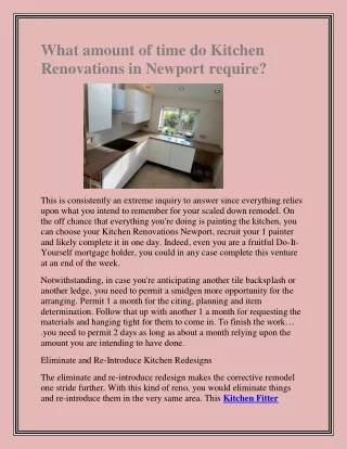 what amount of time do kitchen renovations