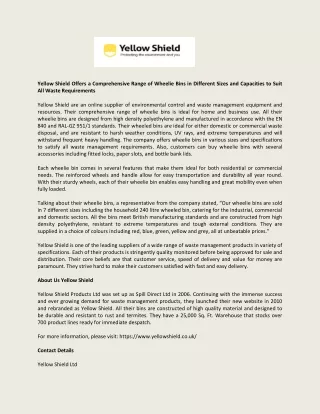 yellow shield offers a comprehensive range