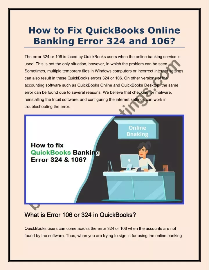 how to fix quickbooks online banking error