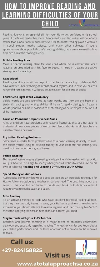 how to improve reading and learning difficulties
