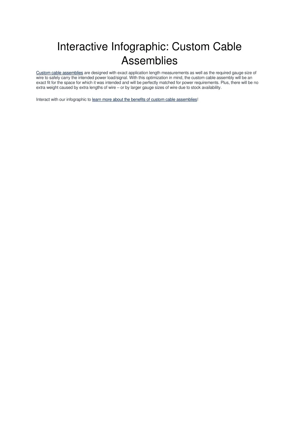 PPT - Interactive Infographic: Custom Cable Assemblies PowerPoint ...