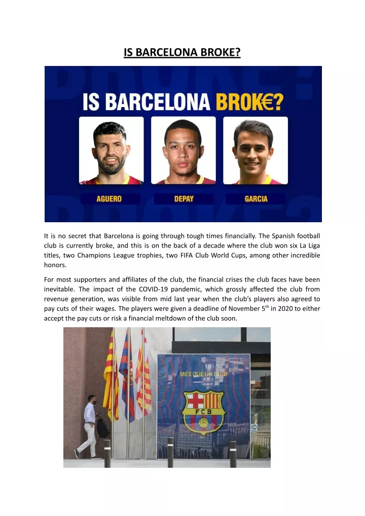 Is Barcelona Broke