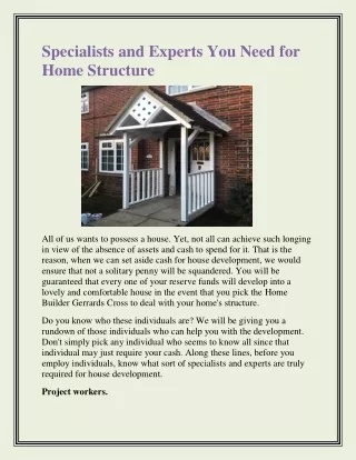 specialists and experts you need for home