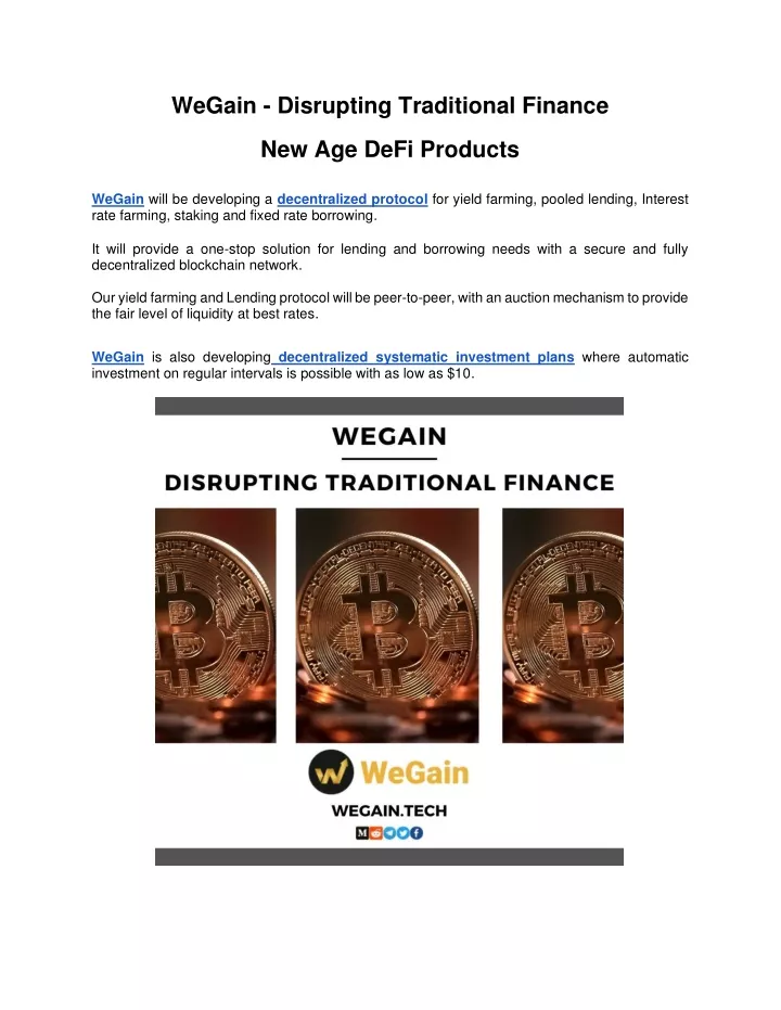 wegain disrupting traditional finance