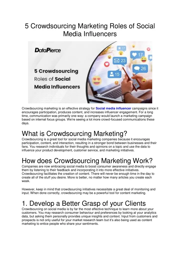5 crowdsourcing marketing roles of social media