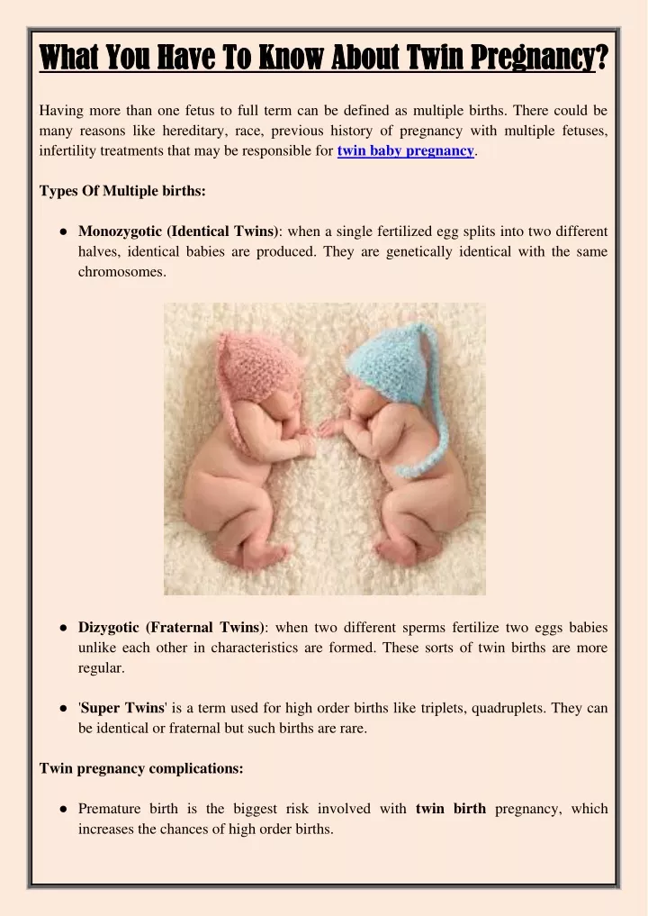 what you have to know about twin pregnancy what