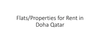 Flats/Properties for Rent in Doha Qatar  Apartments for Rent in Doha Qatar