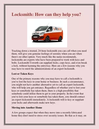 locksmith how can they help you