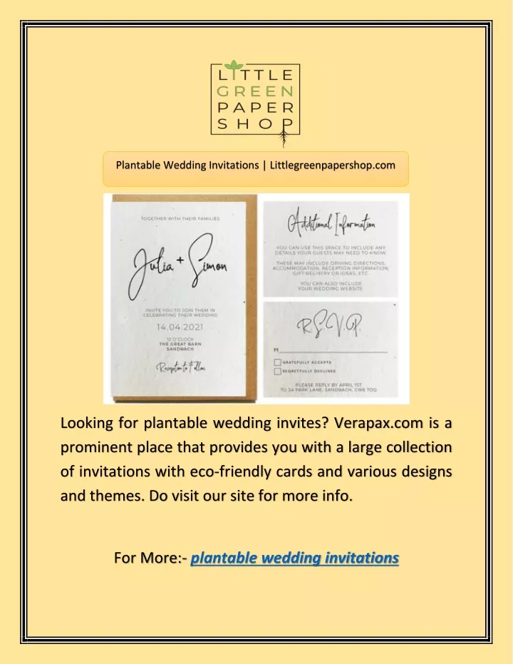 plantable wedding invitations