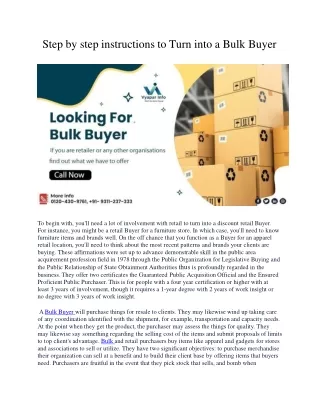 step by step instructions to turn into a bulk buyer