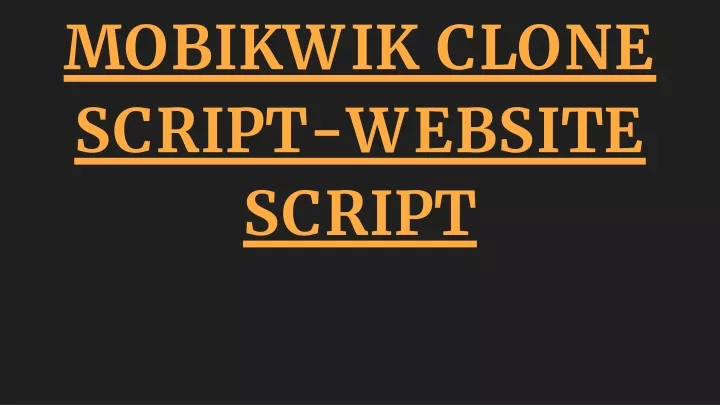 mobikwik clone script website script