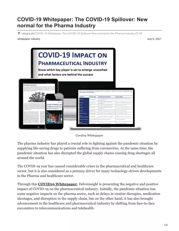 covid 19 whitepaper the covid 19 spillover