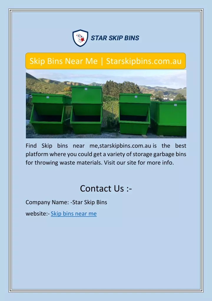 skip bins near me starskipbins com au