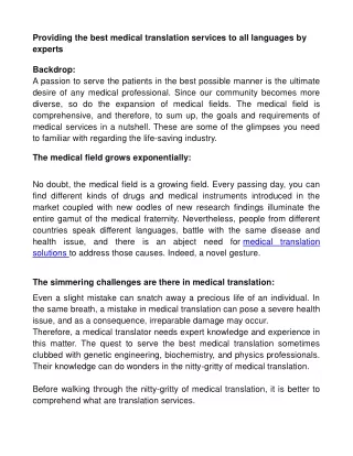 Best medical translation services