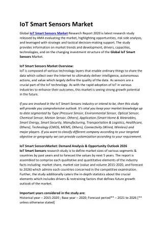 iot smart sensors market