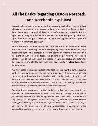 all the basics regarding custom notepads