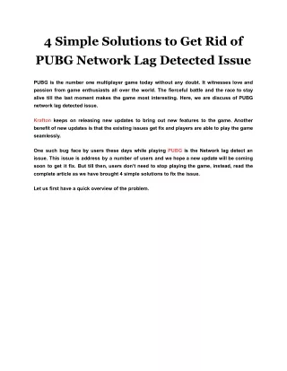 4 simple solutions to get rid of pubg network