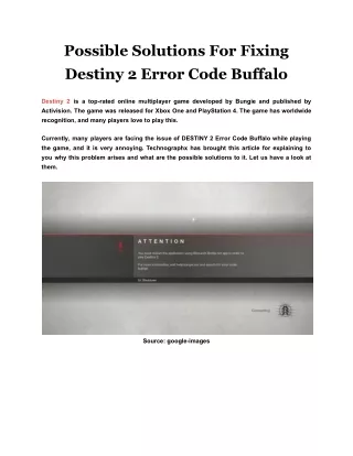 possible solutions for fixing destiny 2 error