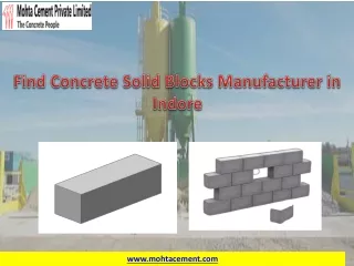 Find Concrete Solid Blocks Manufacturer in Indore | Mohta Cement