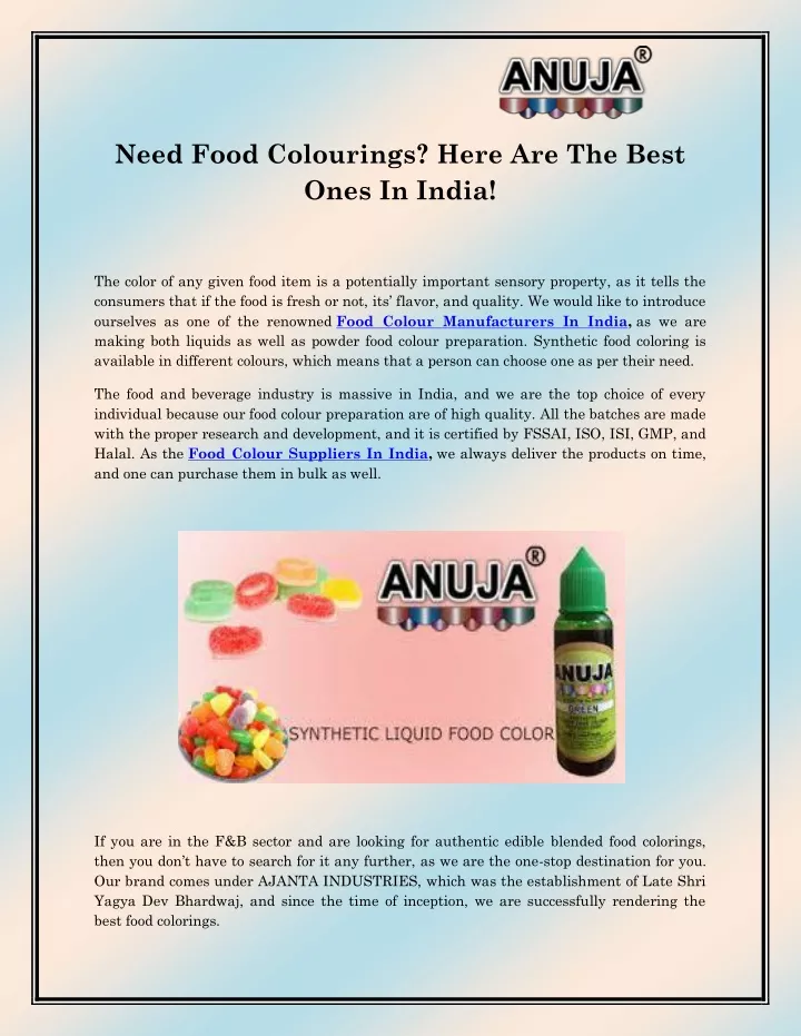 need food colourings here are the best ones