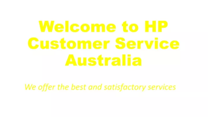 welcome to hp customer service australia