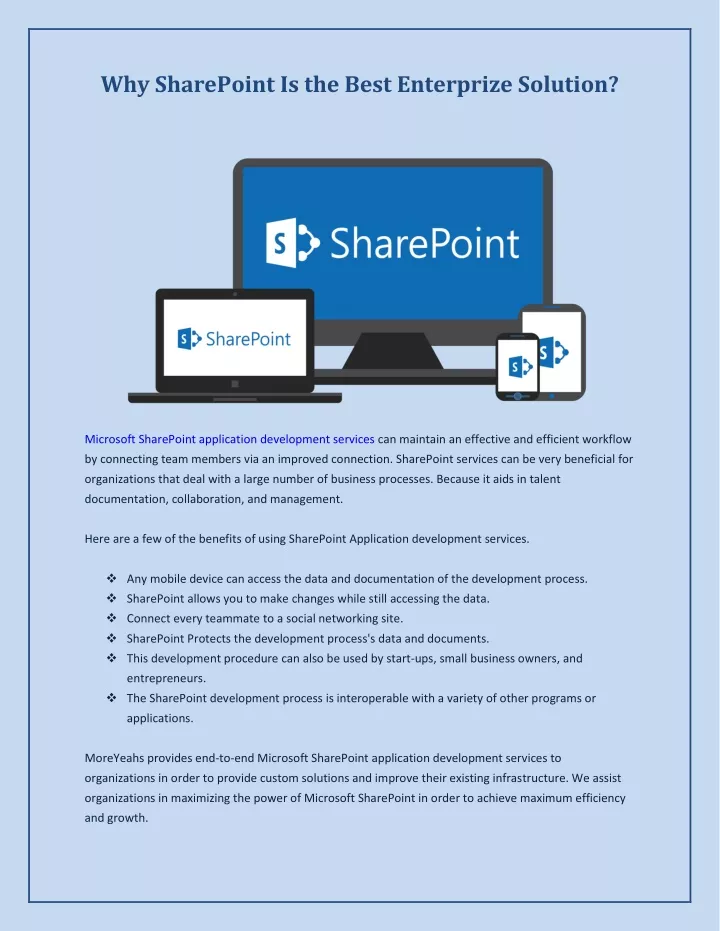 why sharepoint is the best enterprize solution